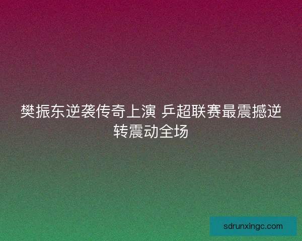 樊振东逆袭传奇上演 乒超联赛最震撼逆转震动全场