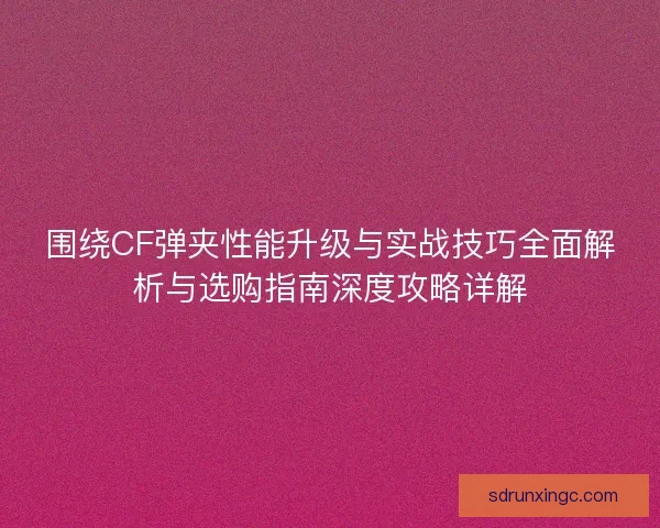 围绕CF弹夹性能升级与实战技巧全面解析与选购指南深度攻略详解